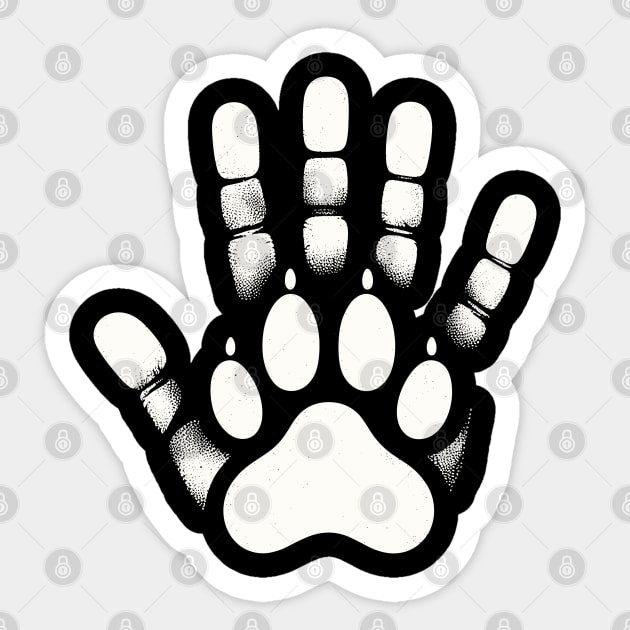 Paw Dog Human Hand Sticker by ArtPixy
